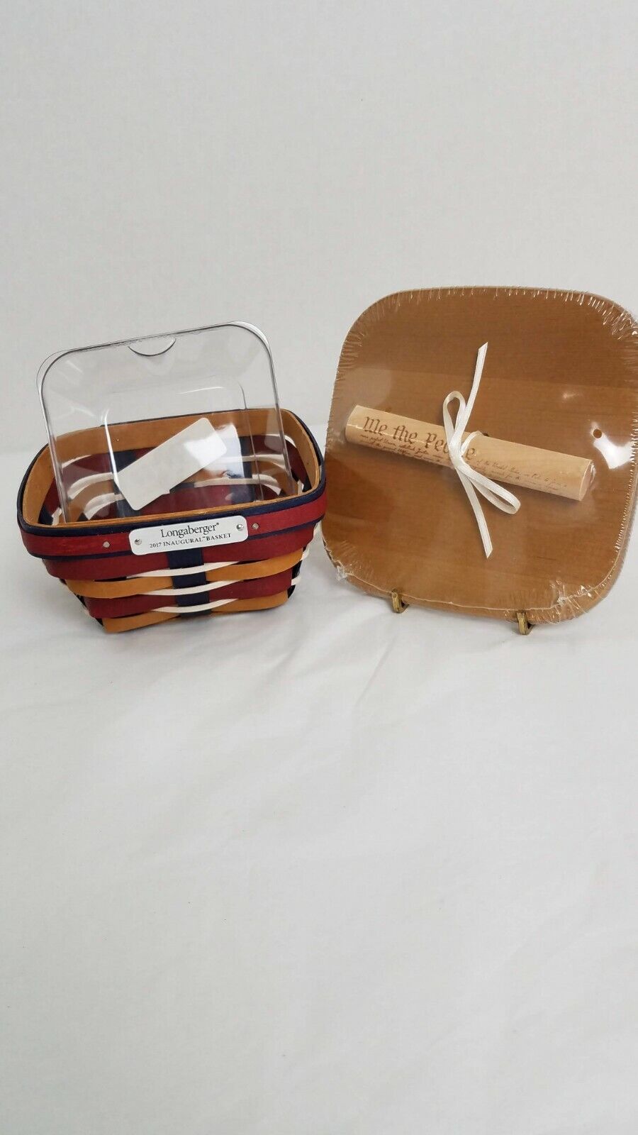 Longaberger 2017 Inaugural Basket+Lid+Protector*Donald J Trump*AVAIL 1 MTH ONLY