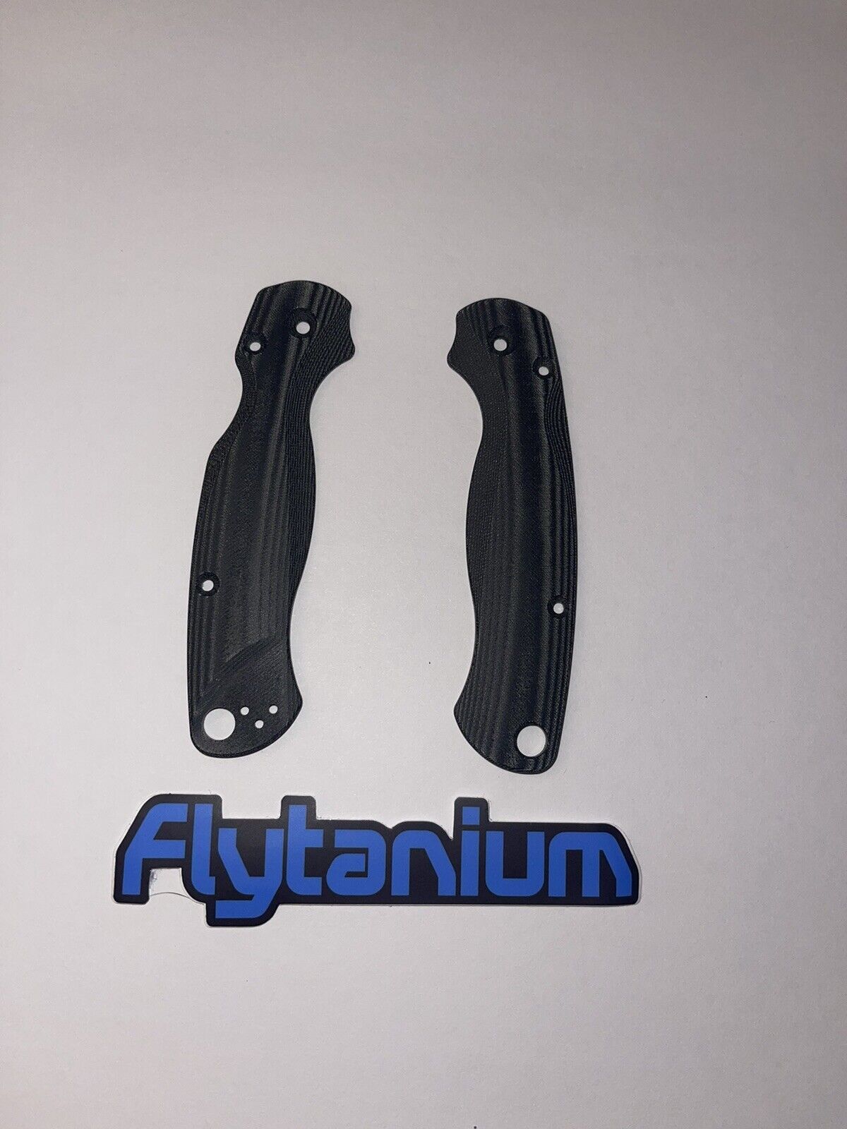 Flytanium Black Linen Micarta Scales For Spyderco Paramilitary 2 FLY-808