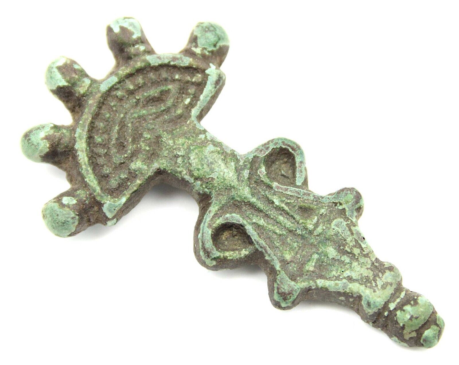Ancient Rare Authentic Viking Roman Bronze Fibula Jewelry Pin 4-6th AD