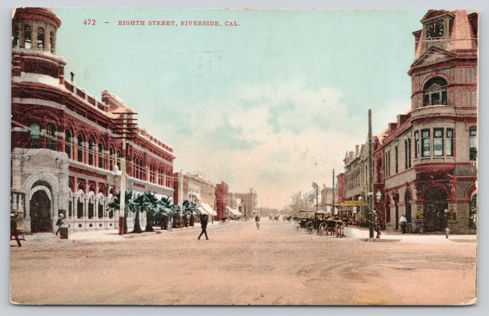 Postcard Riverside, California, Eighth Street, 1909 Street View A295