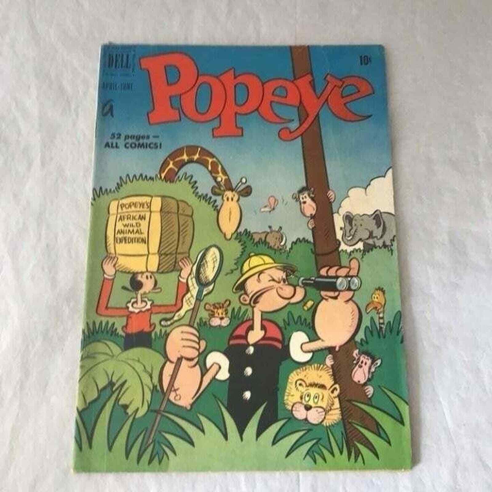 Popeye #16 Dell Publishing 1951  Olive Oil Cover African Safari       