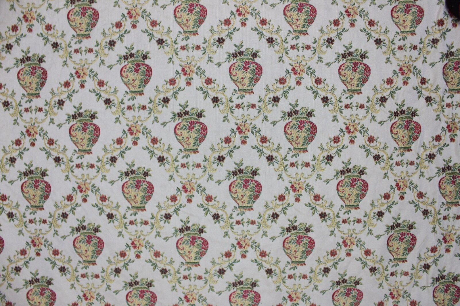 6 1/3 YARDS FLORAL DAMASK Flowers in Vase Upholstery Fabric Victorian Sofa Chair