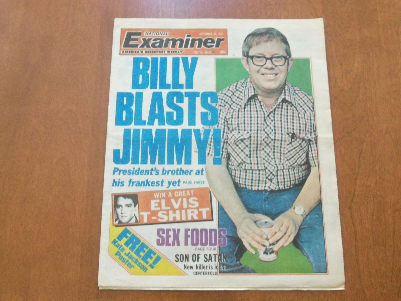 1977 SEPTEMBER 20 NATIONAL EXAMINER NEWSPAPER-BILLY BLASTS JIMMY CARTER- NP 4712