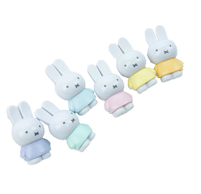 (Set of 6)New JAPAN Miffy Rabbit Tetra Fibbitz Standing Pastel Figure (6 colors)