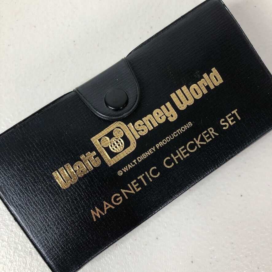 Vintage Walt Disney World Magnetic Checker Set Souvenir WDW Productions Japan