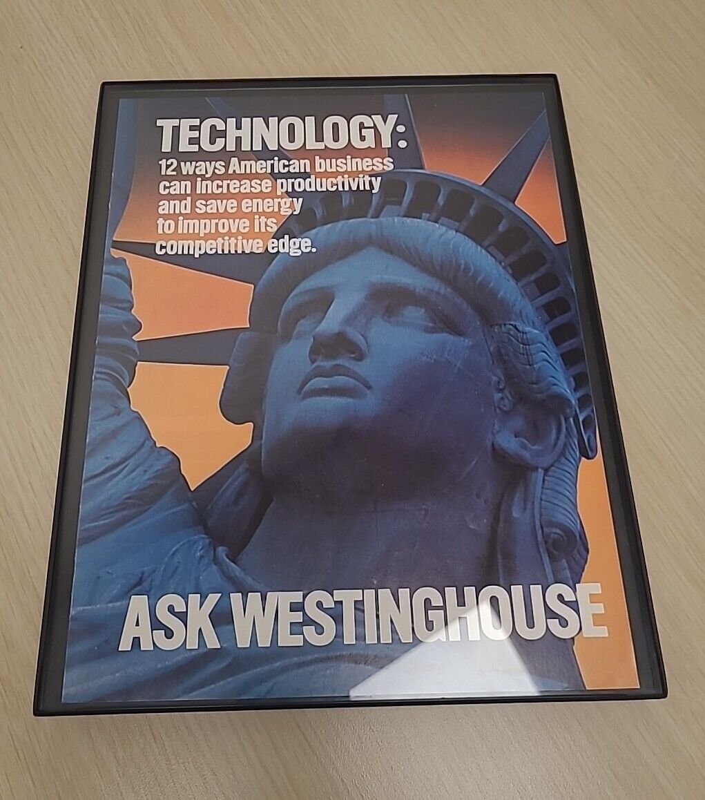 Westinghouse Statue Of Liberty Print Ad 1981 Framed 8.5x11 Vintage Wall 