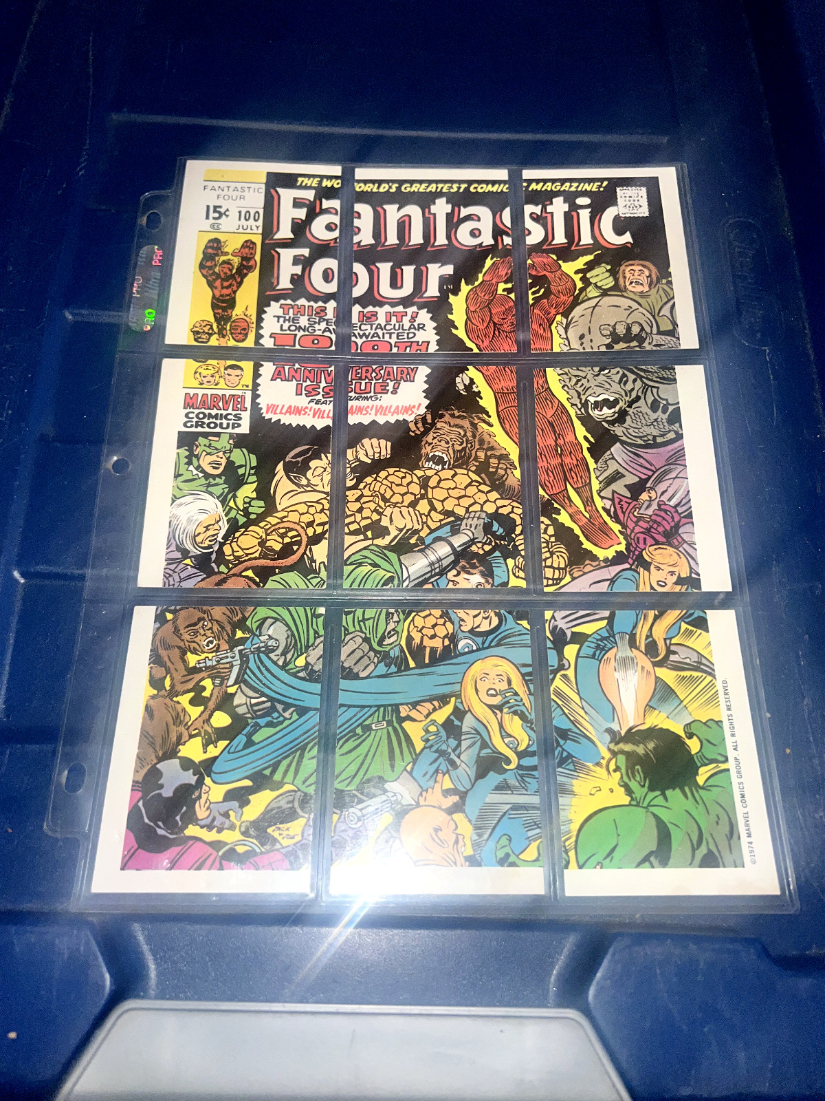 31 MARVEL COMIC BOOK HEROES STICKERS / CARDS  (1974-76): FANTASTIC FOUR RELATED