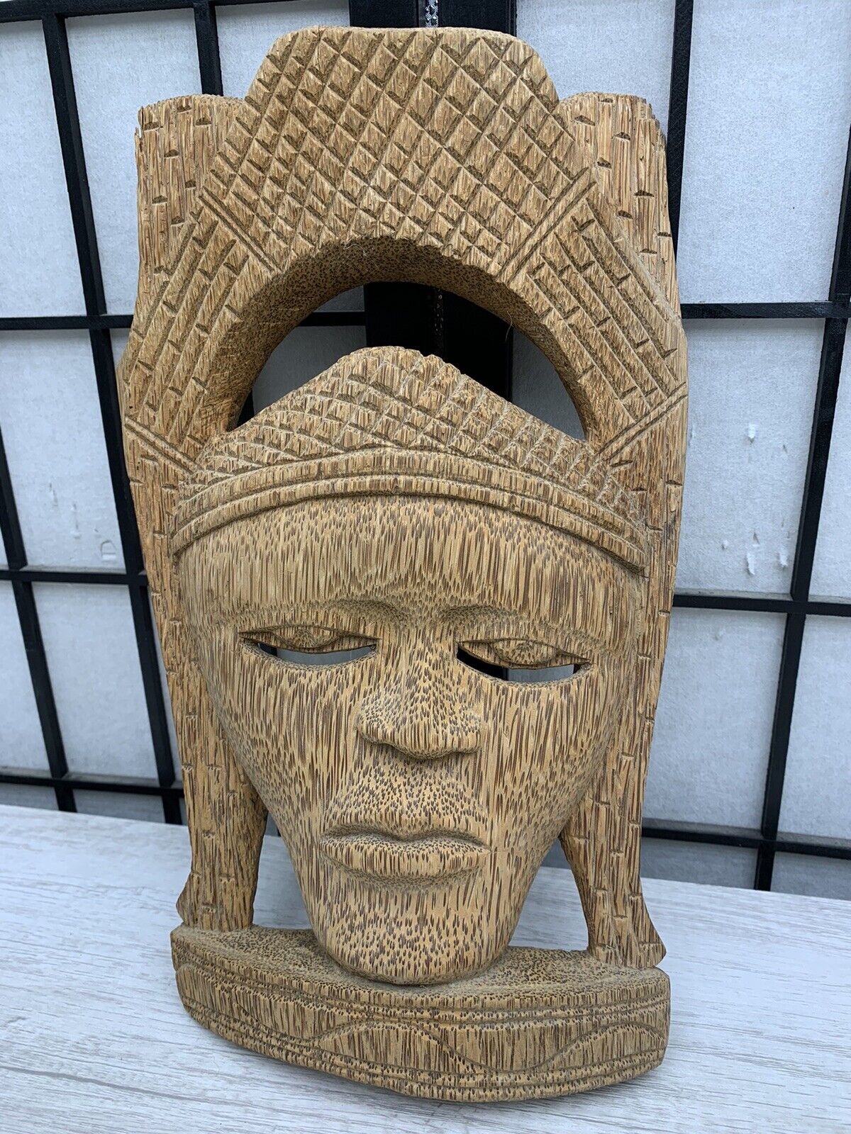 Vintage Wooden African Tribal Hand Carved Mask 