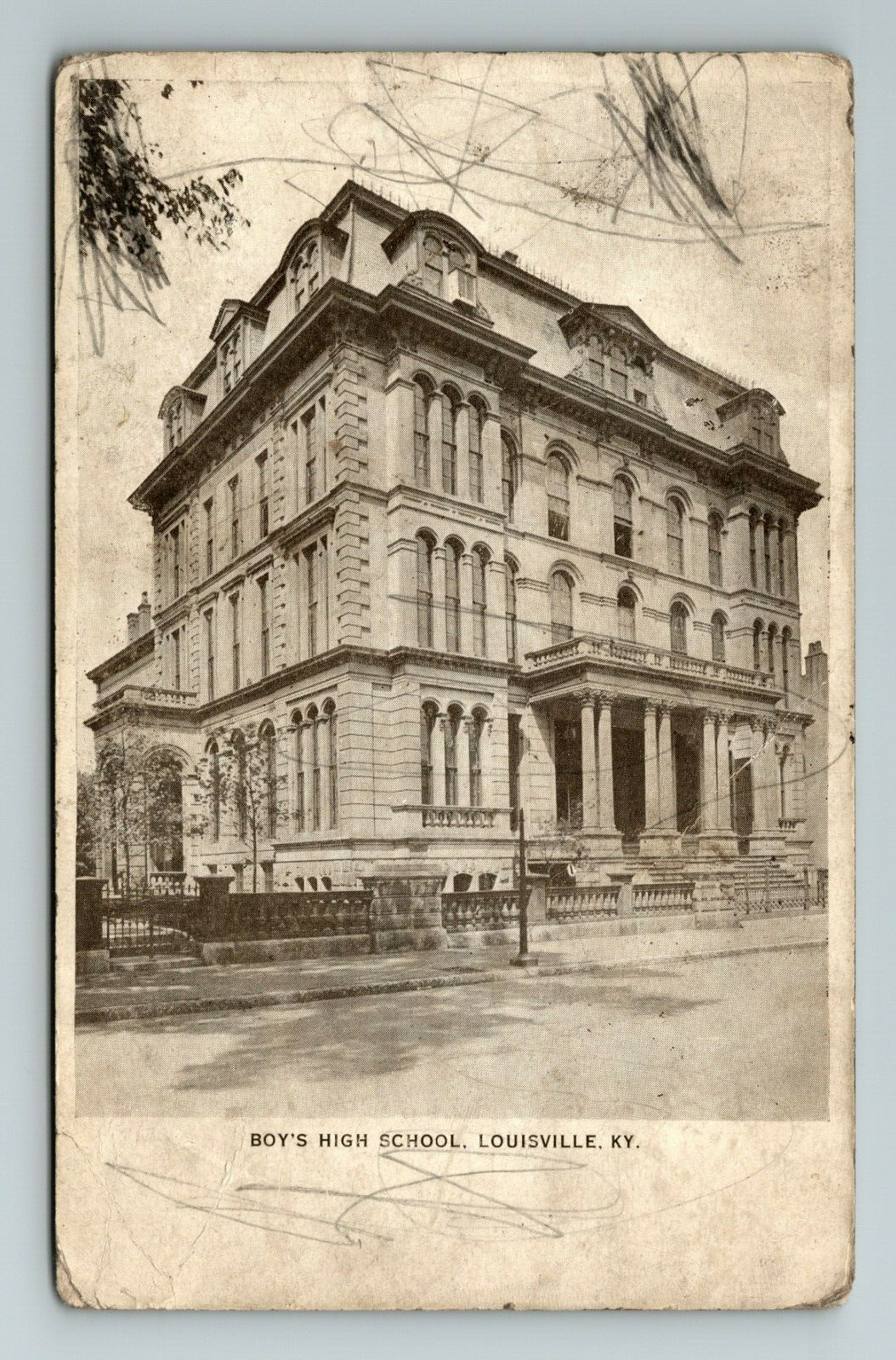 Louisville KY-Kentucky, Boys High School, Exterior, Vintage Postcard