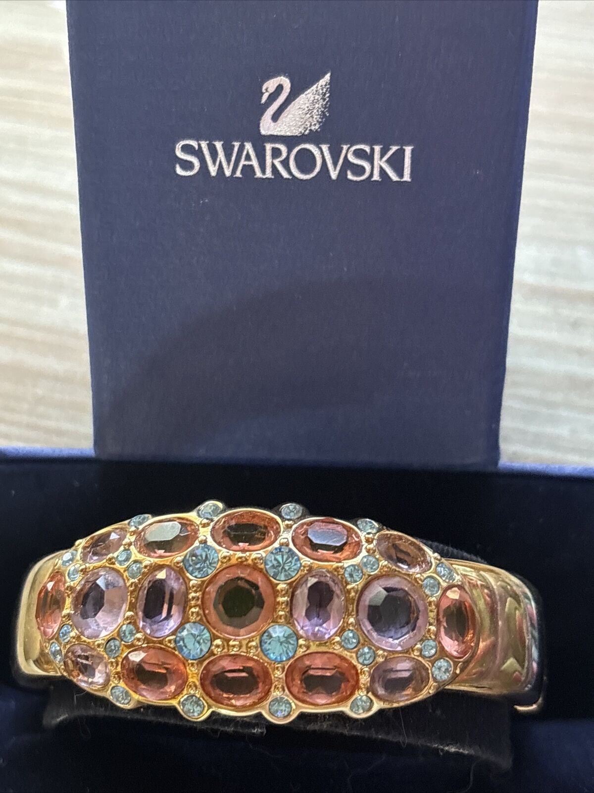Swarovski Swan Signed Crystal Cuff Bracelet