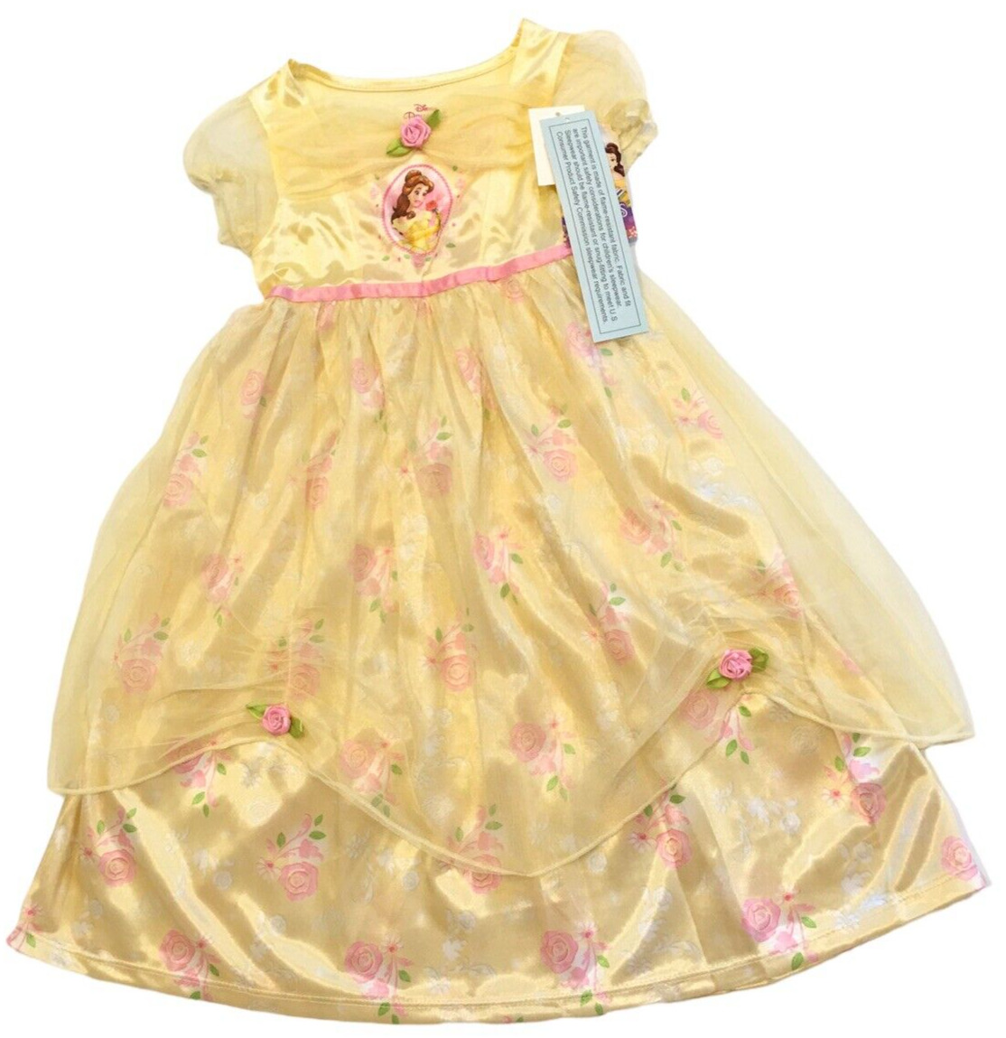 Disney Princess Belle New Girl's Size 4T Beauty And The Beast Yellow Dress