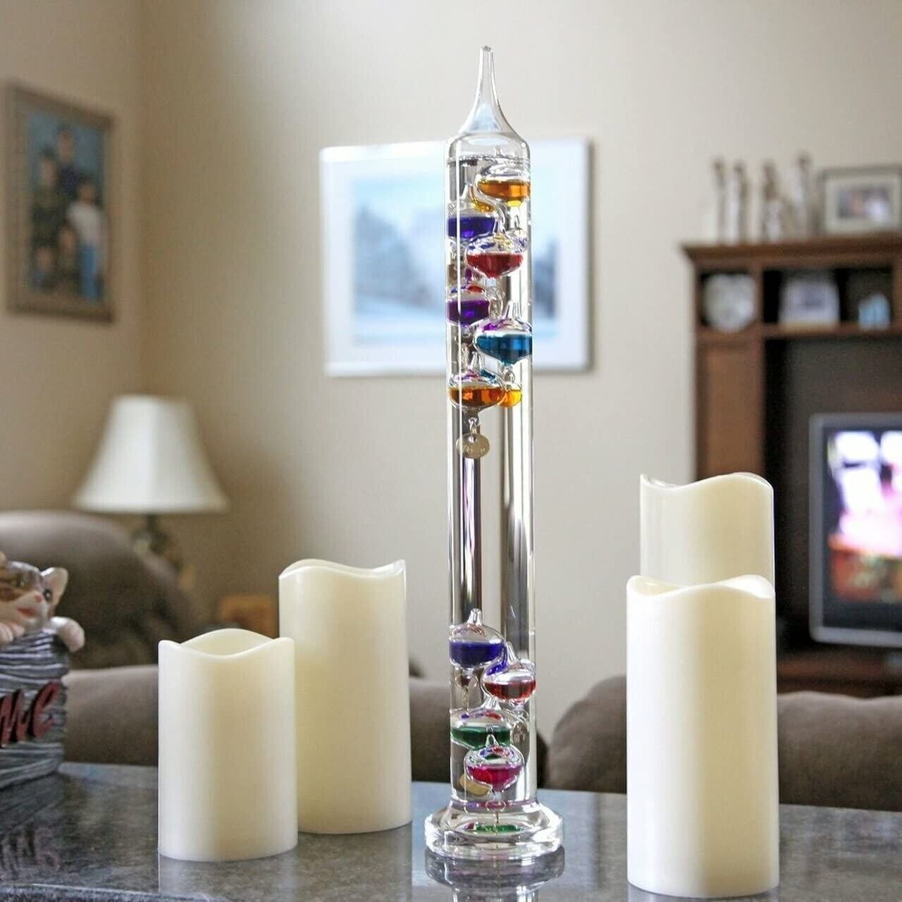 44cm Galileo Thermometer Large tall UK Gift Indoor Glass
