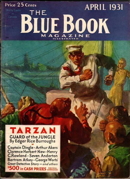 Blue Book Apr 1931 Laurence Herndon Cvr; Burroughs - Tarzan; George F. Worts