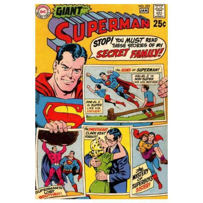 Superman #222 1939 series DC comics Fine Full description below [s: