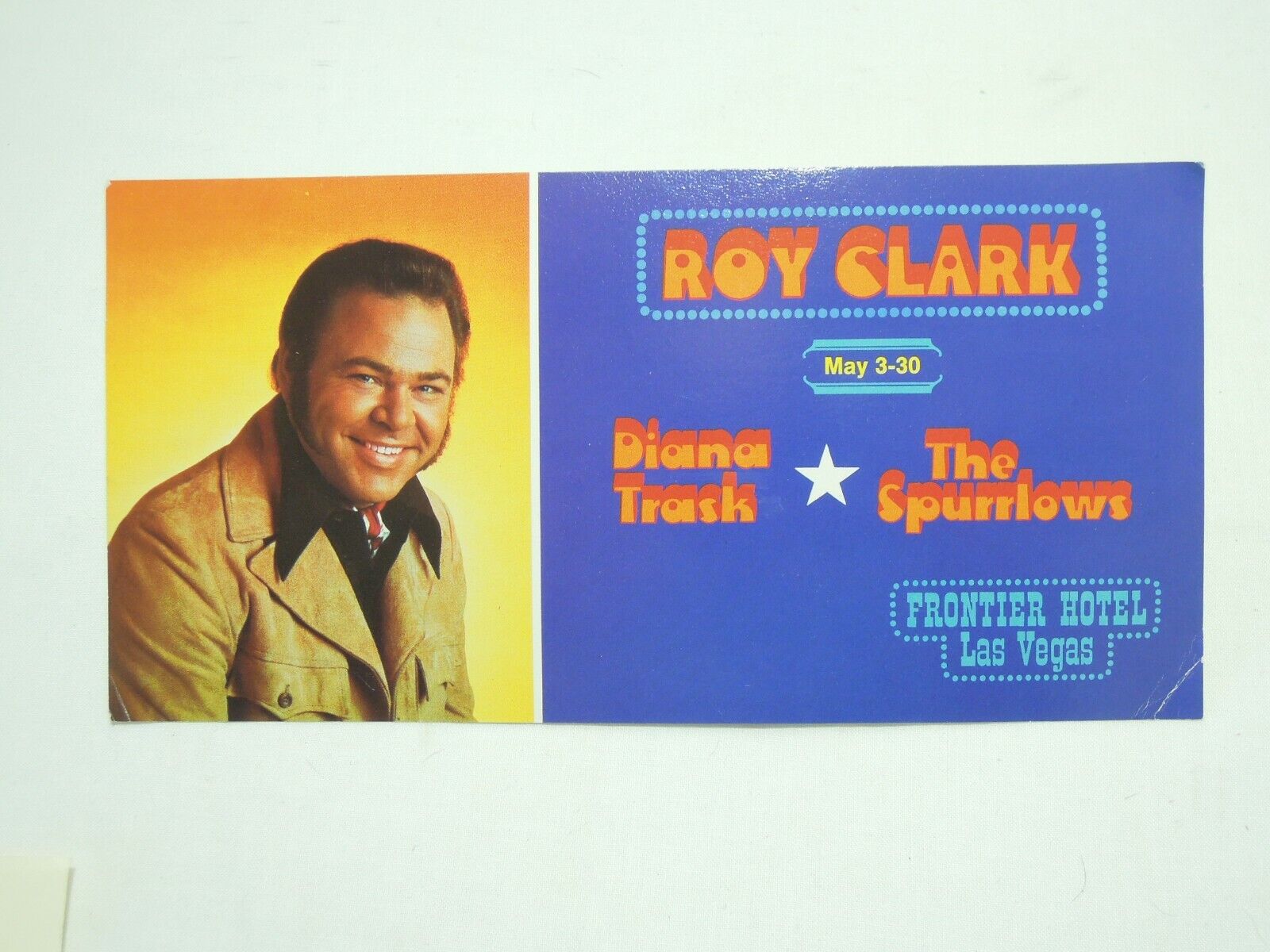 Frontier Hotel Roy Clark Diana Trask The Spurrlows postcard