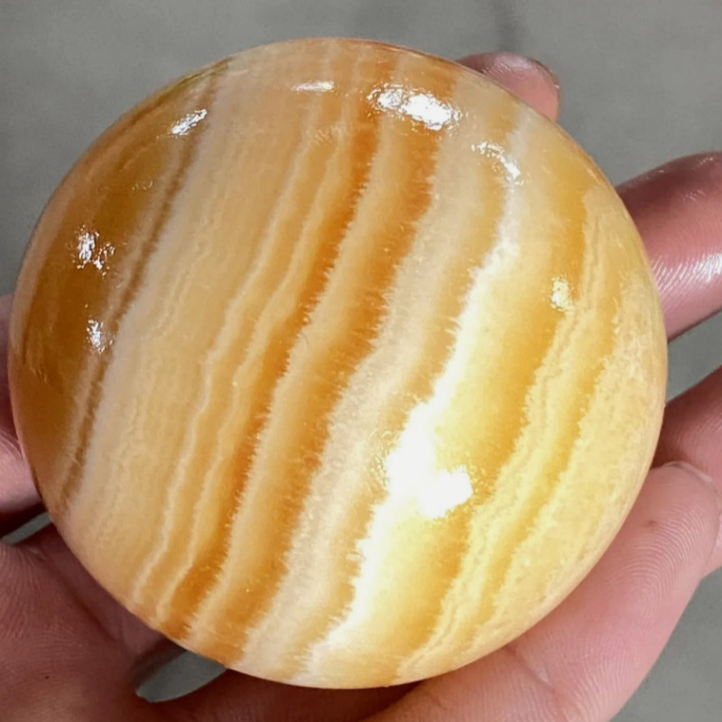 50MM One Natural Calcite Agate Crystal Sphere Ball Specimen Healing +Stand