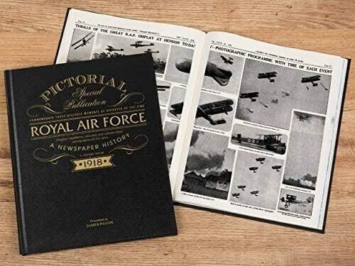RAF 100 Years Personalised Book Historic Newspaper War Commemorative Gift