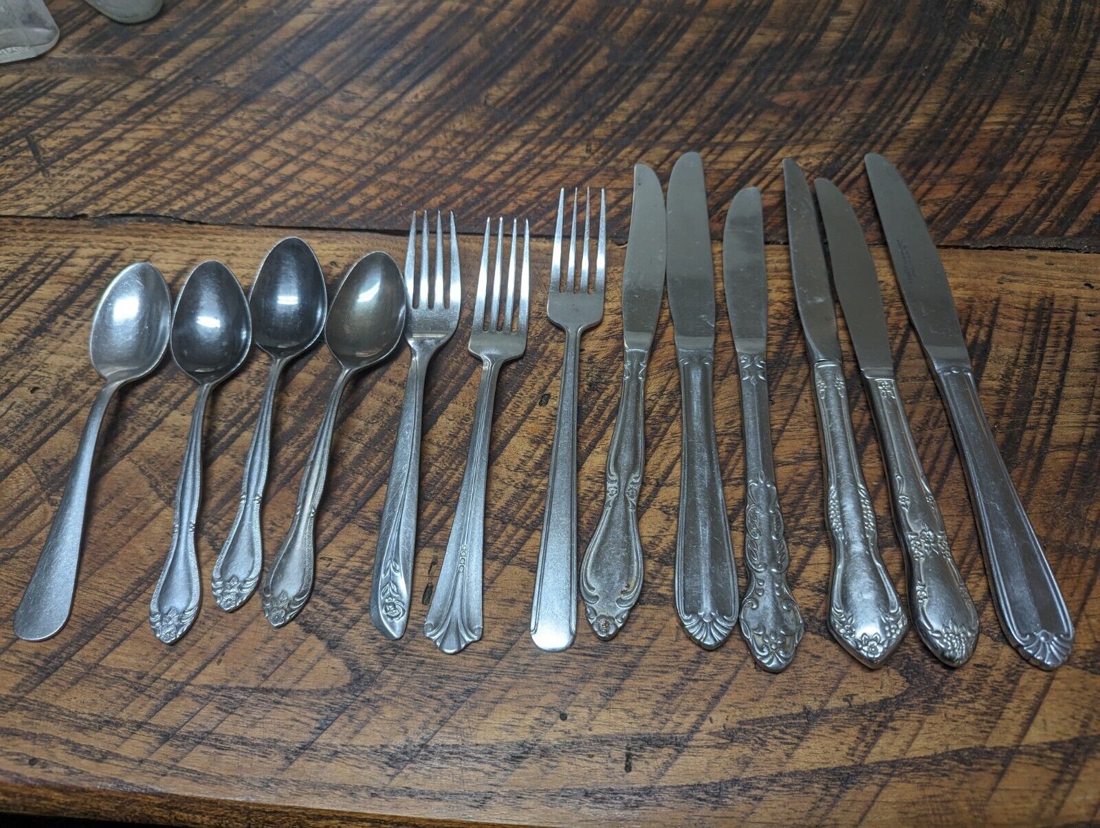 Vtg 13 PIECES FLATWARE STAINLESS STEEL 