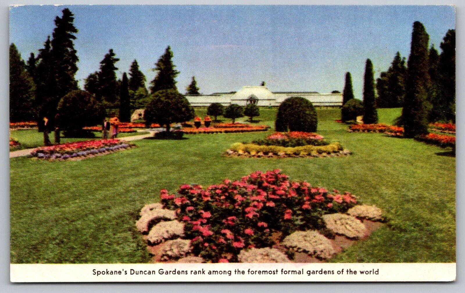 Spokanes Duncan Gardens Floral Flowers Greetings Washington State UNP Postcard