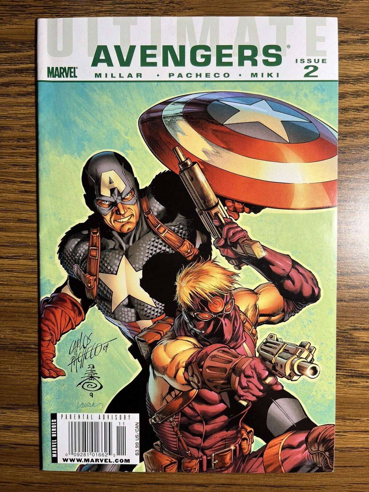 ULTIMATE AVENGERS 2 EXTREMELY RARE NEWSSTAND VARIANT CAPTAIN AMERICA MARVEL 2009