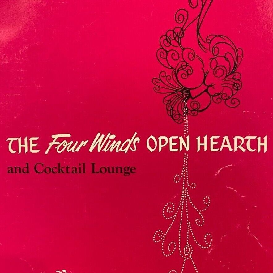 1950s Four Winds Open Hearth Restaurant Menu Motor Hotel Schiller Park Illinois