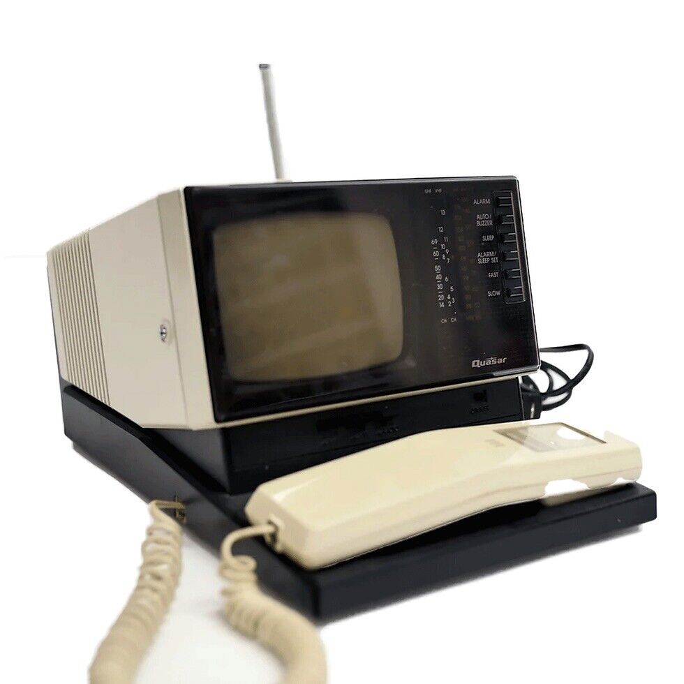 Vintage Quasar Phone TV Radio Alarm AP1495YH 1985 Box Opened But Product Sealed