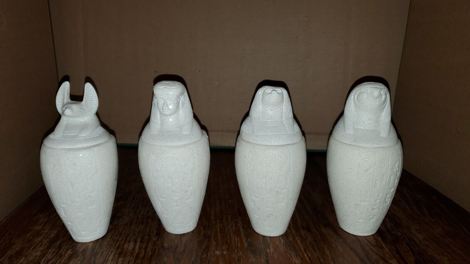 BRH-COP0003-Amazing Canopic jars The Four organs Jars made from Real Egyptian wh