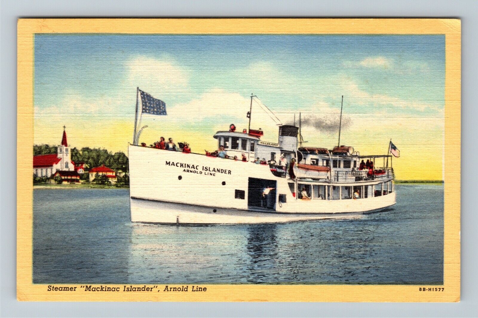 Steamer Mackinac Islander Arnold Line, Vintage Postcard