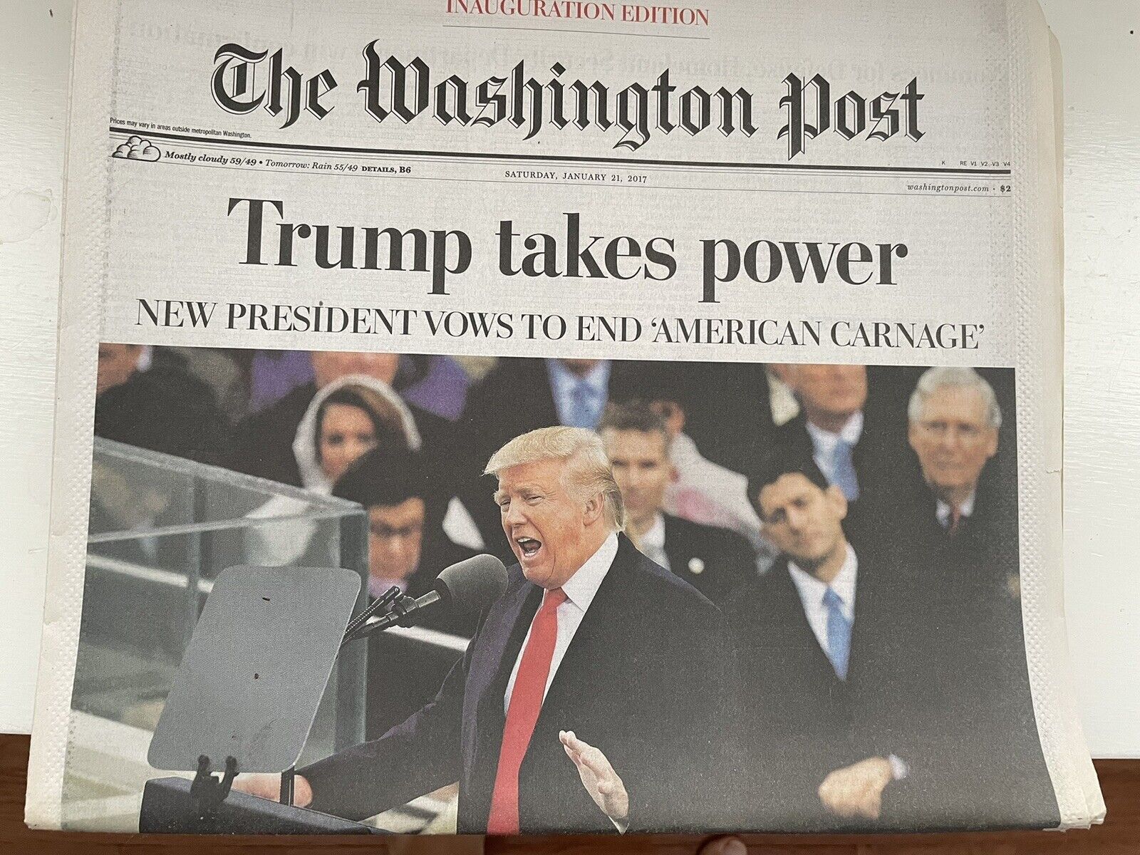 Washington Post January 2017 Inauguration Edition Trump Takes Power