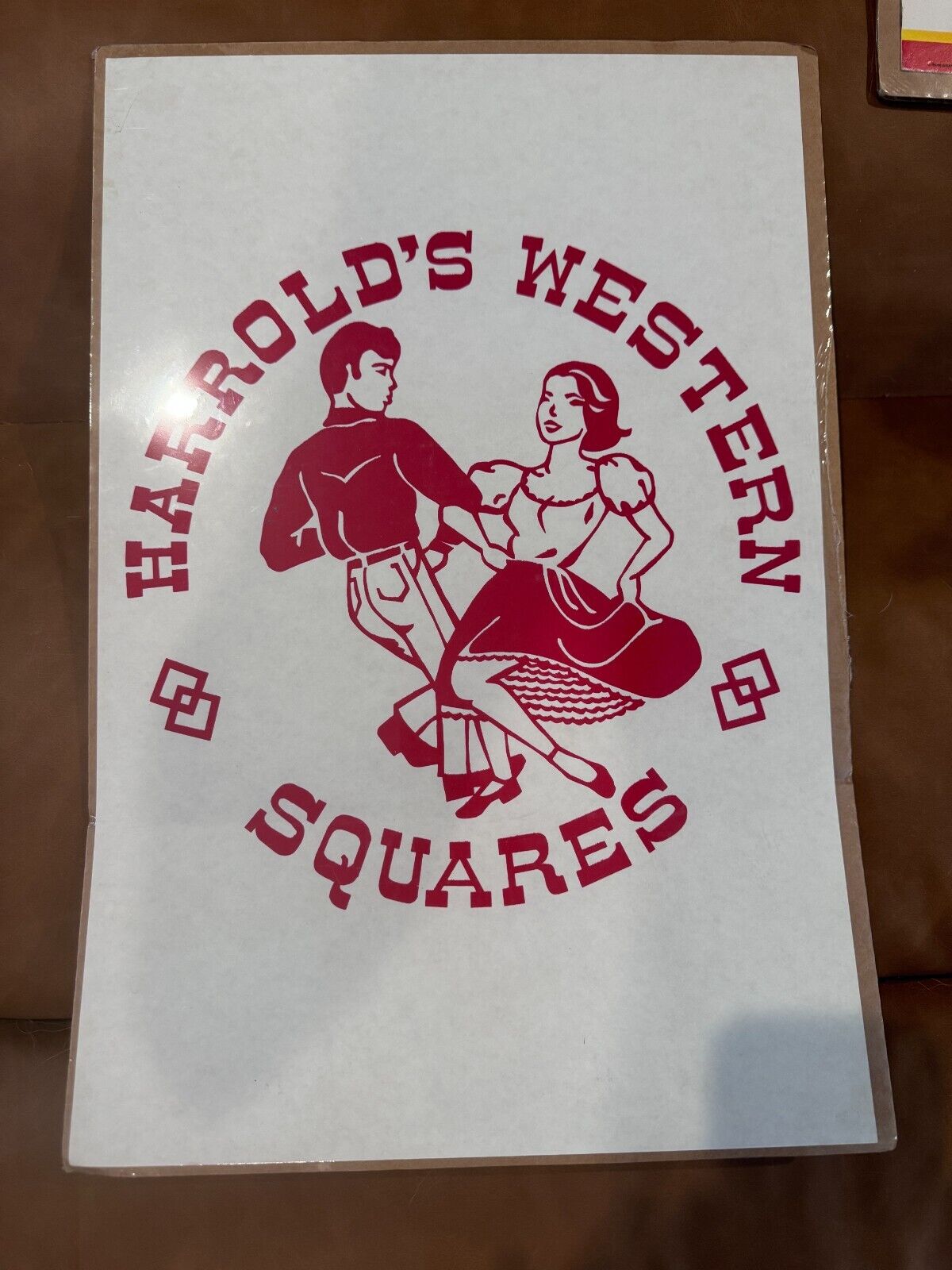 Vintage Harold's Western Squares Paper Advertisement Sign