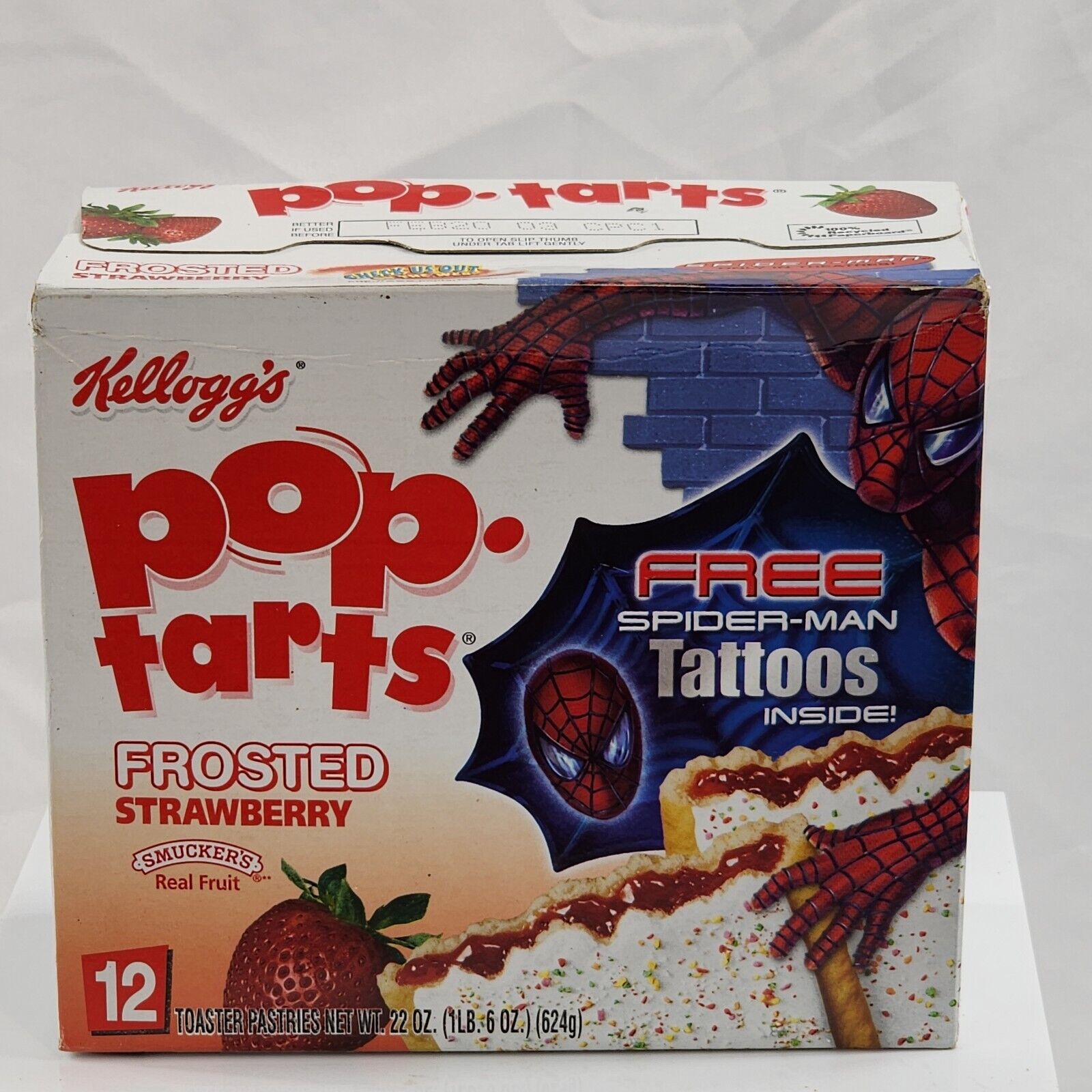Vtg Kellogg's POP-TARTS Frosted Strawberry 2002 Spider-Man Movie Advertising New