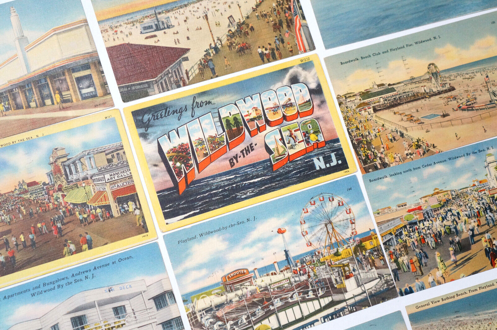Wildwood NJ LOT 20 Postcards Vintage by the Sea Boardwalk Beach New Jersey Linen