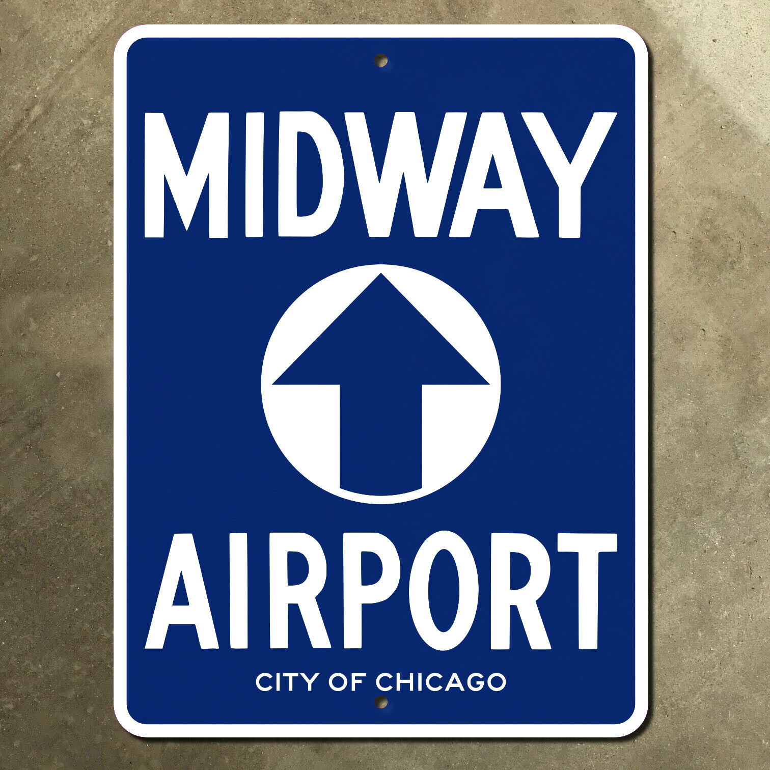Chicago Midway Airport marker highway road sign Illinois MDW 15x20