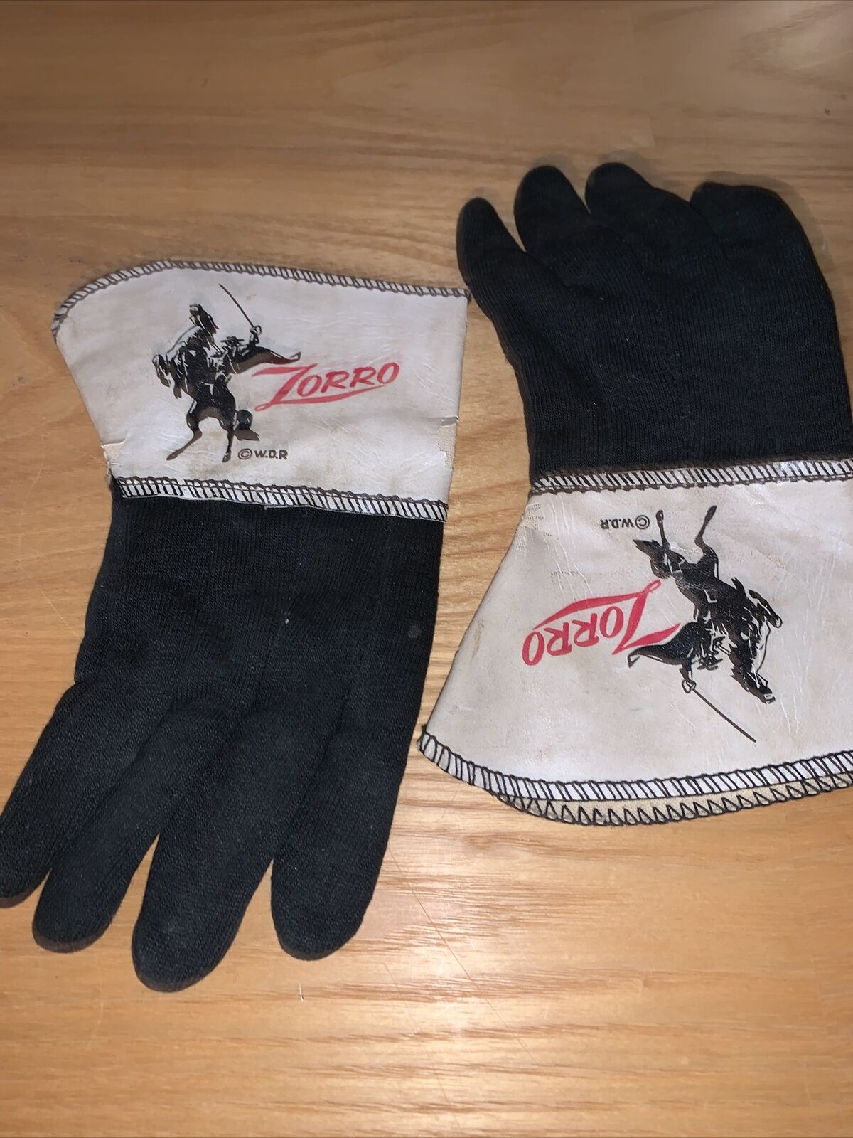 Walt Disney Guy Williams Zorro Original 1950 1960’s Zorro Gloves Rare HTF Black
