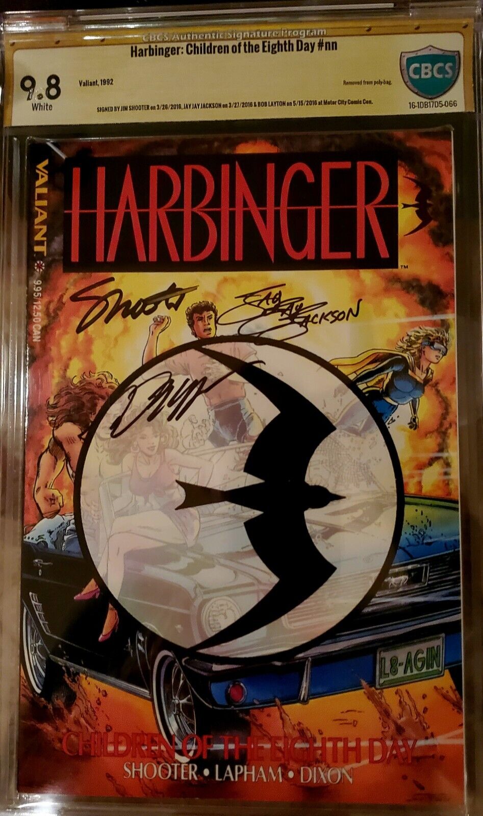 HARBINGER TPB CBCS 9.8 SS 3X SIGNED BY ALL 3 CREATORS LAYTON/SHOOTER/JACKSON