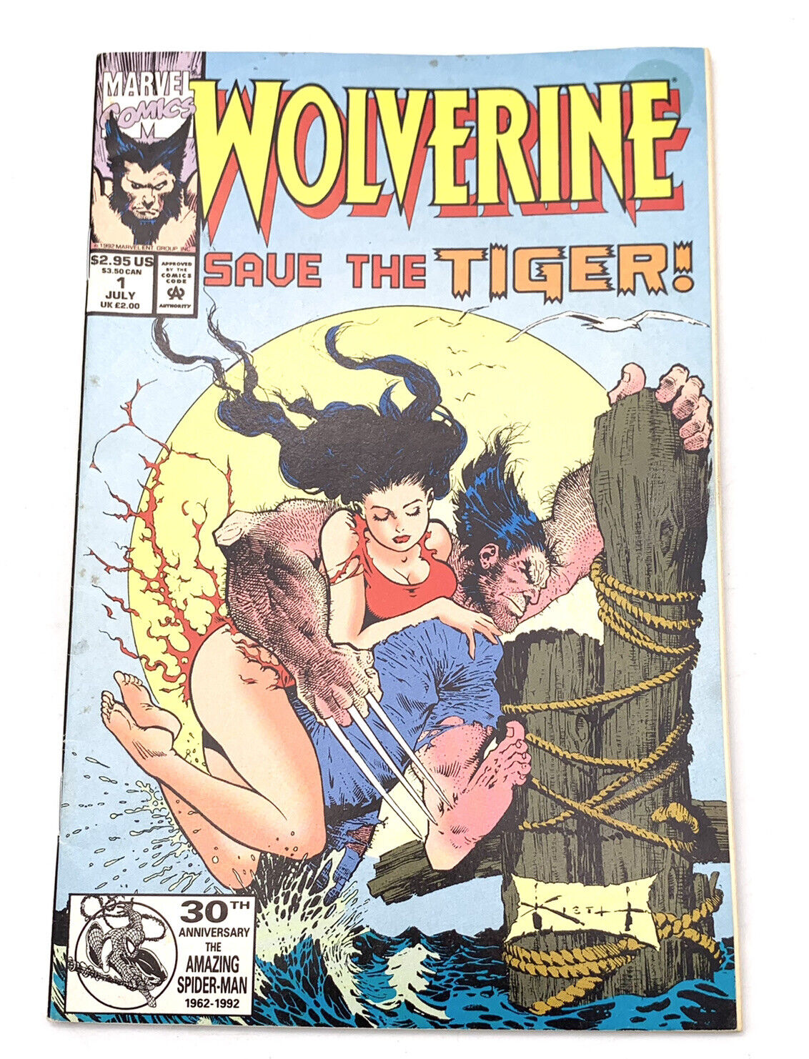 Wolverine: Save the Tiger #1 Newsstand Cover (1992) Marvel Comics