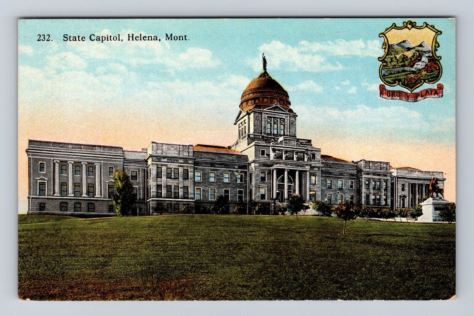 Helena MT-Montana, Panoramic State Capitol, Antique Vintage Souvenir Postcard