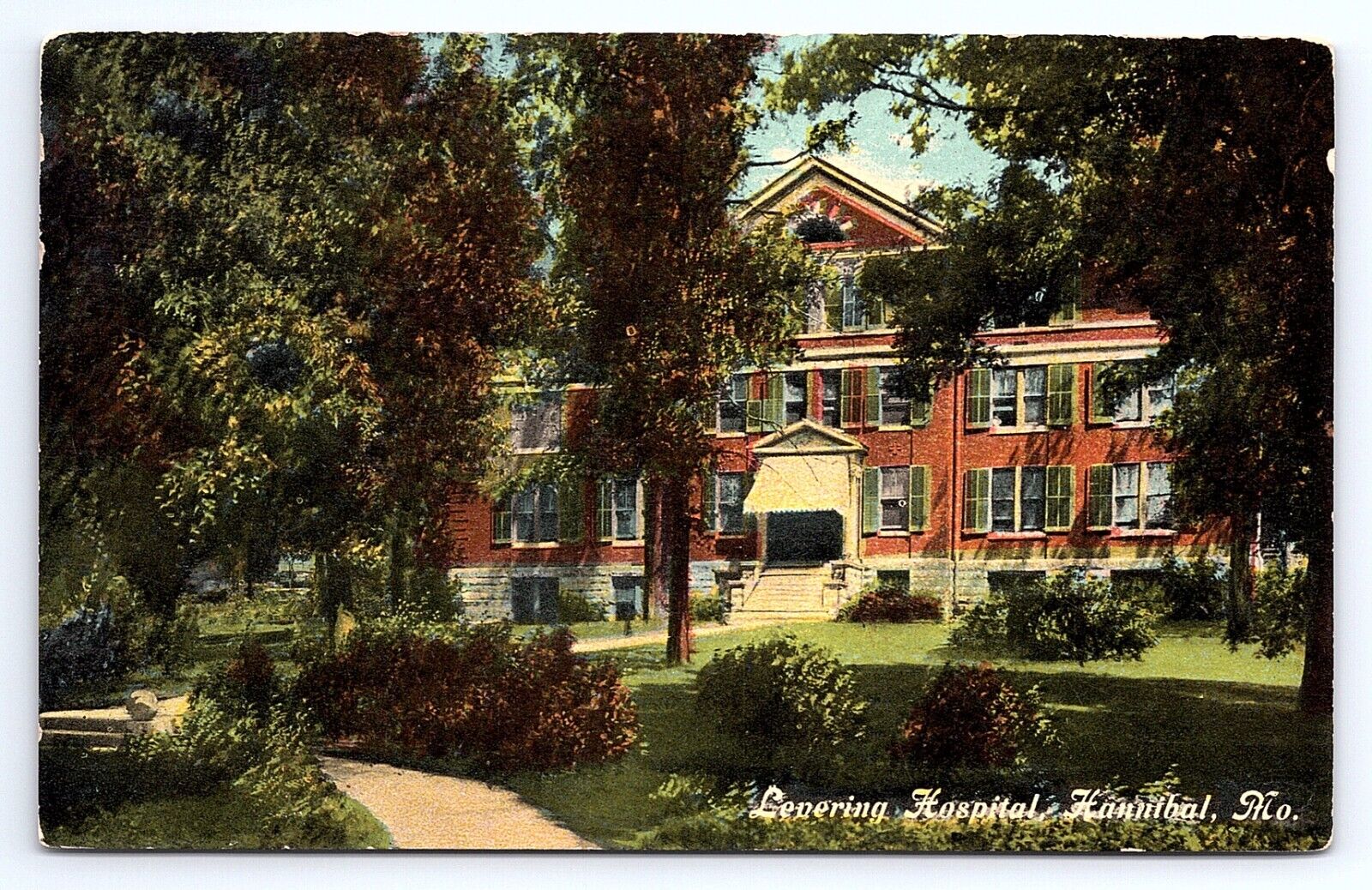 Postcard Levering Hospital Hannibal Missouri MO c.1910