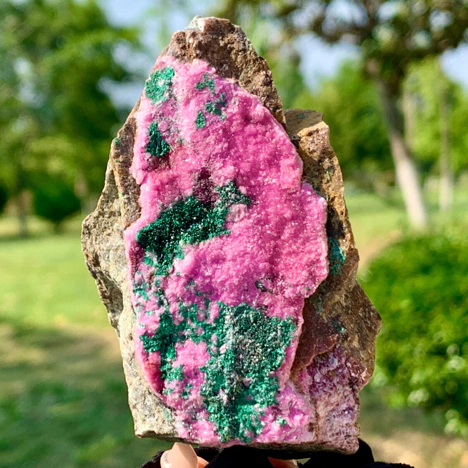 150G  Natural Pink Cobaltocalcite Malachite Quartz Crystal Mineral Specimen