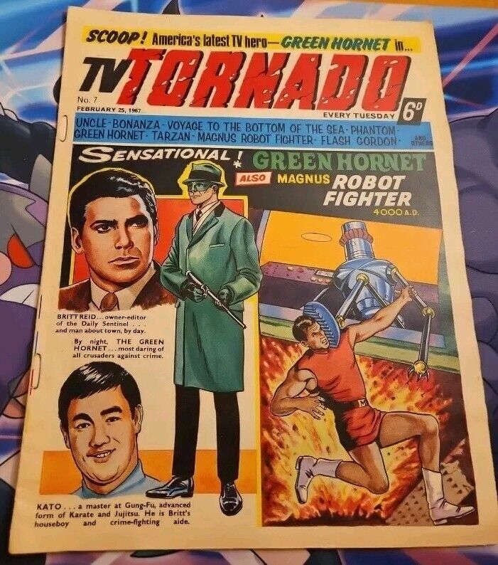 Vintage TV TORNADO 1967 No. 16 GREEN HORNET LONE RANGER, FLASH GORDON UK COMIC