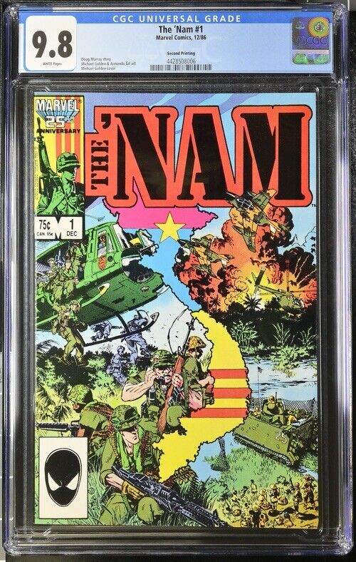 The 'Nam #1 (1986) Second Printing - CGC 9.8 Marvel RARE