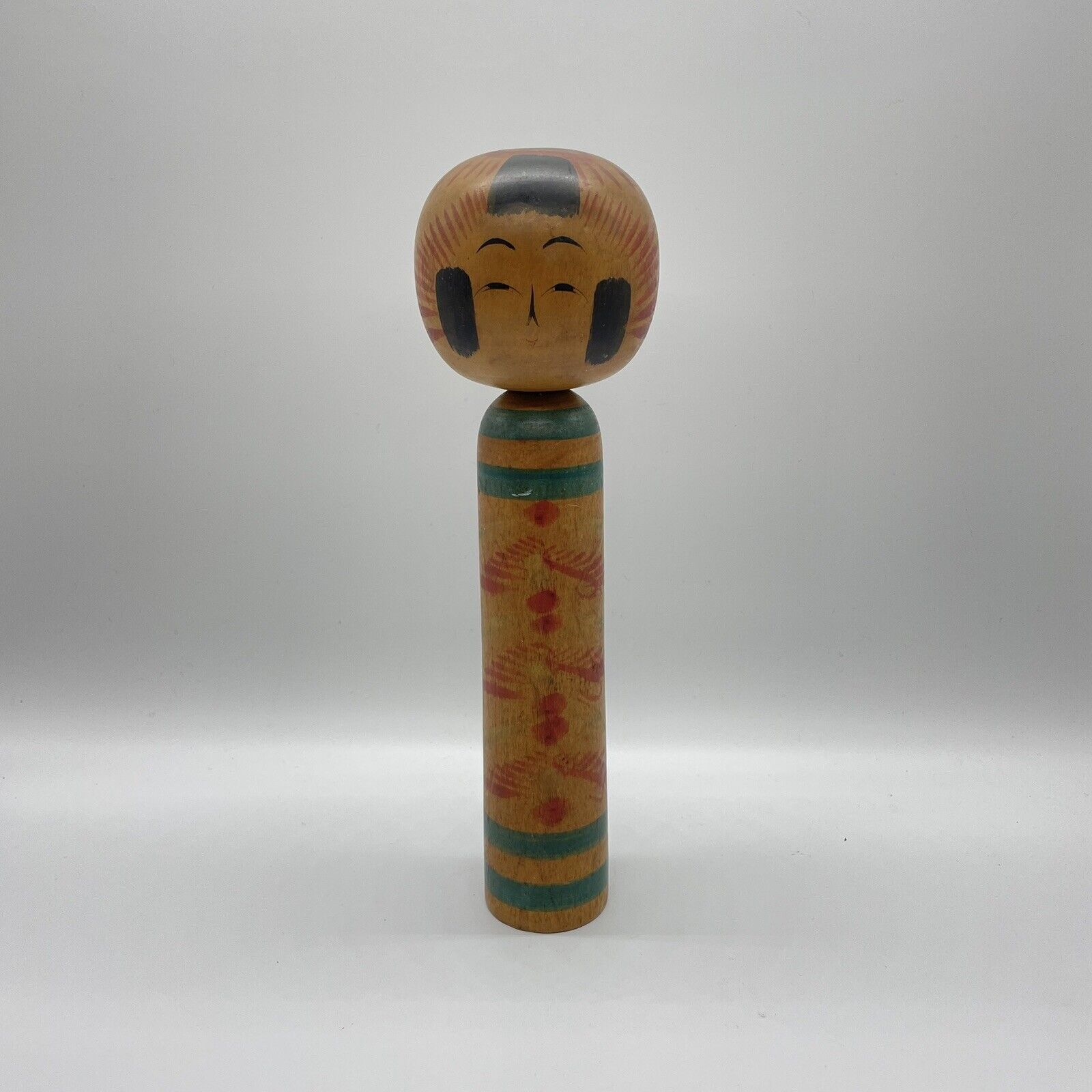 60's Large vintage kokeshi japanese wooden doll AKIHO OLD