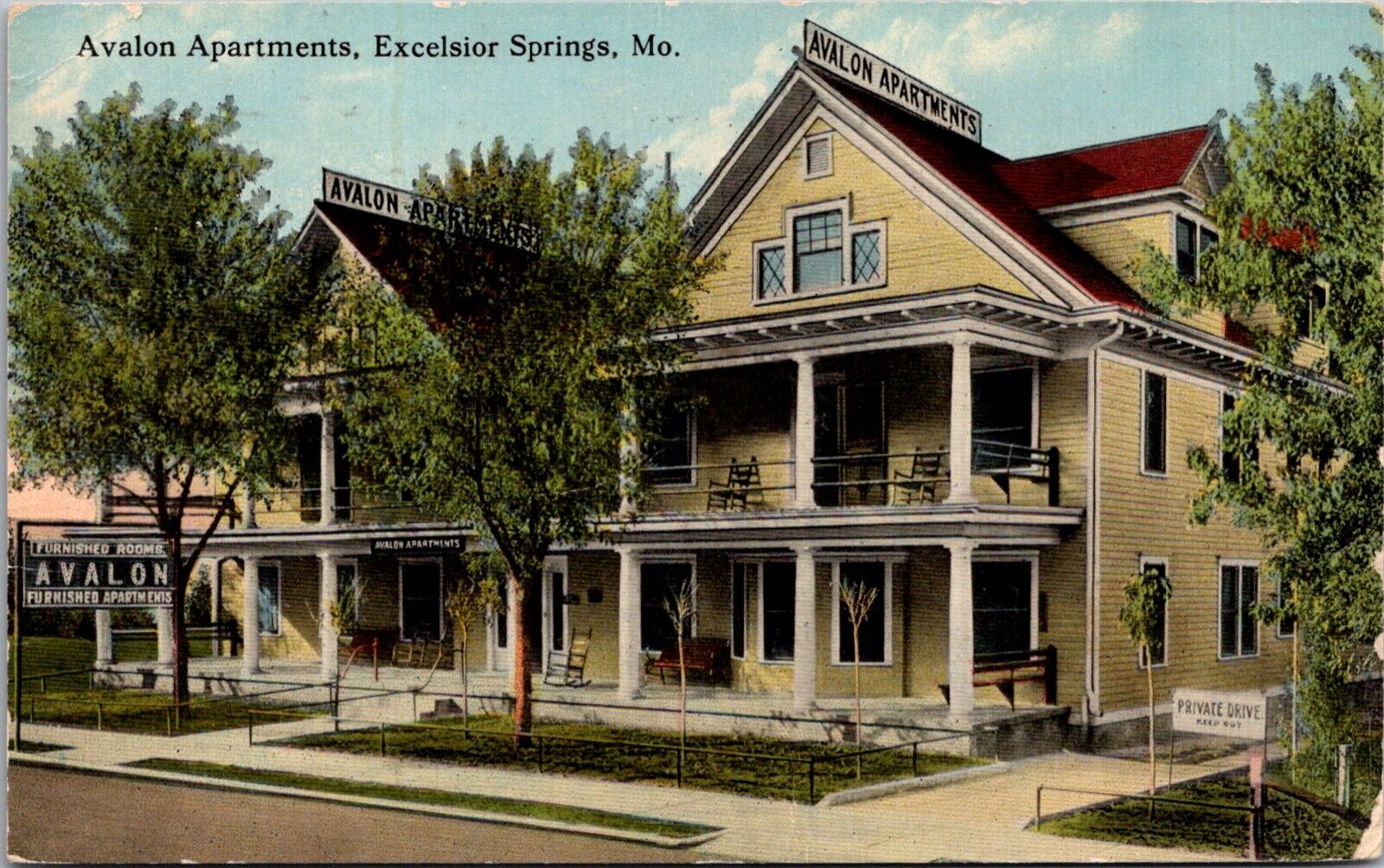 Postcard Avalon Apartments in Excelsior Springs, Missouri