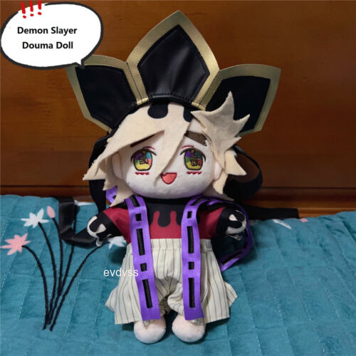 20cm Anime Demon Slayer Douma Plush Doll Dress Up Clothes Stuffed Toy Collection