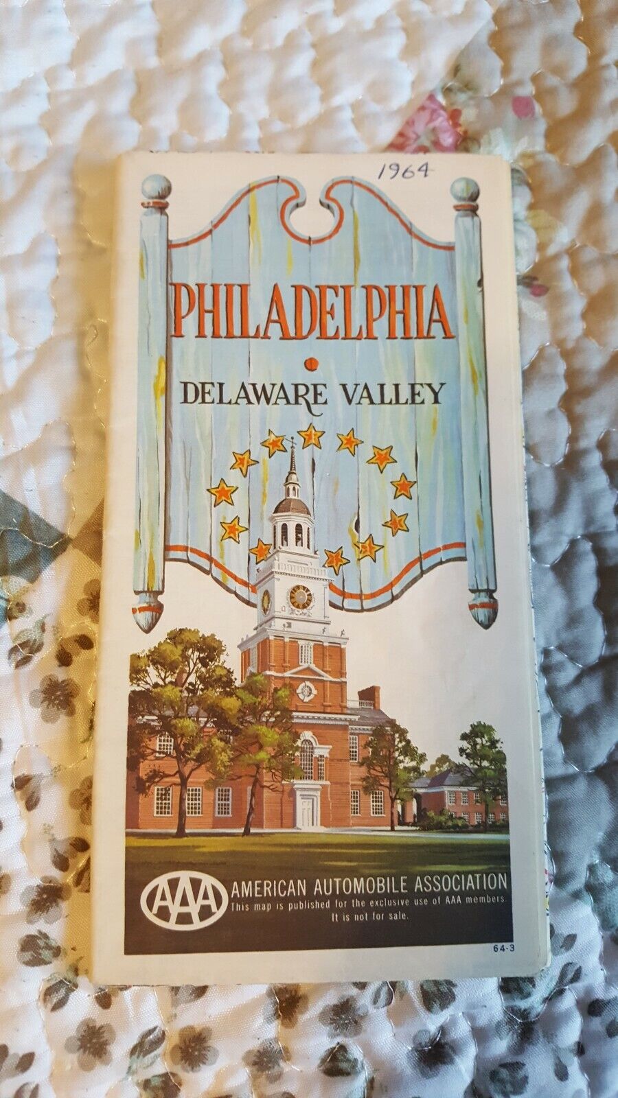 1964 AAA Map of Philadelphia & The Delaware Valley