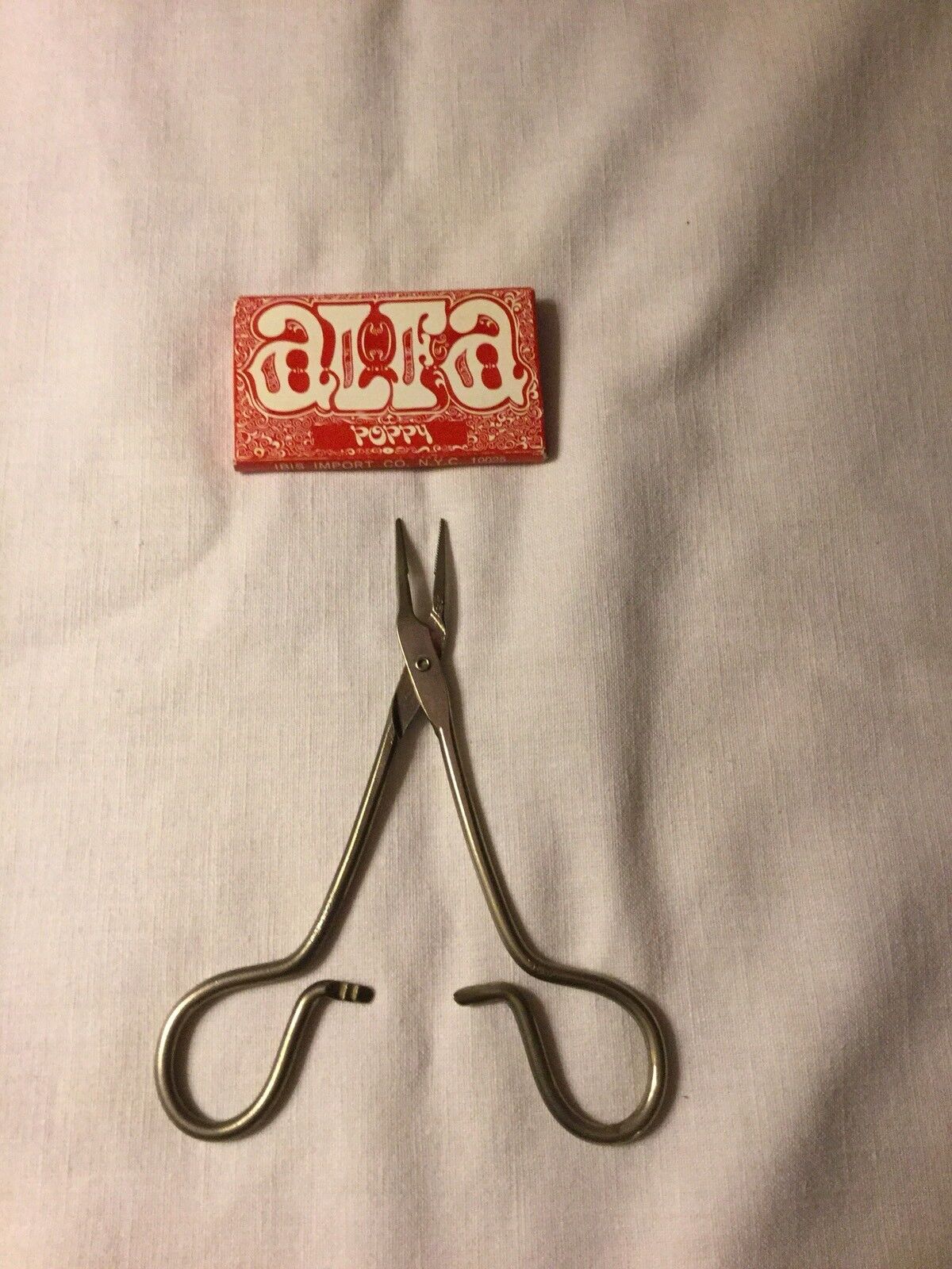 Stainless Steel 5 1/2 Inches Hemostat Roach Clip Alfa Rolling Papers Vintage