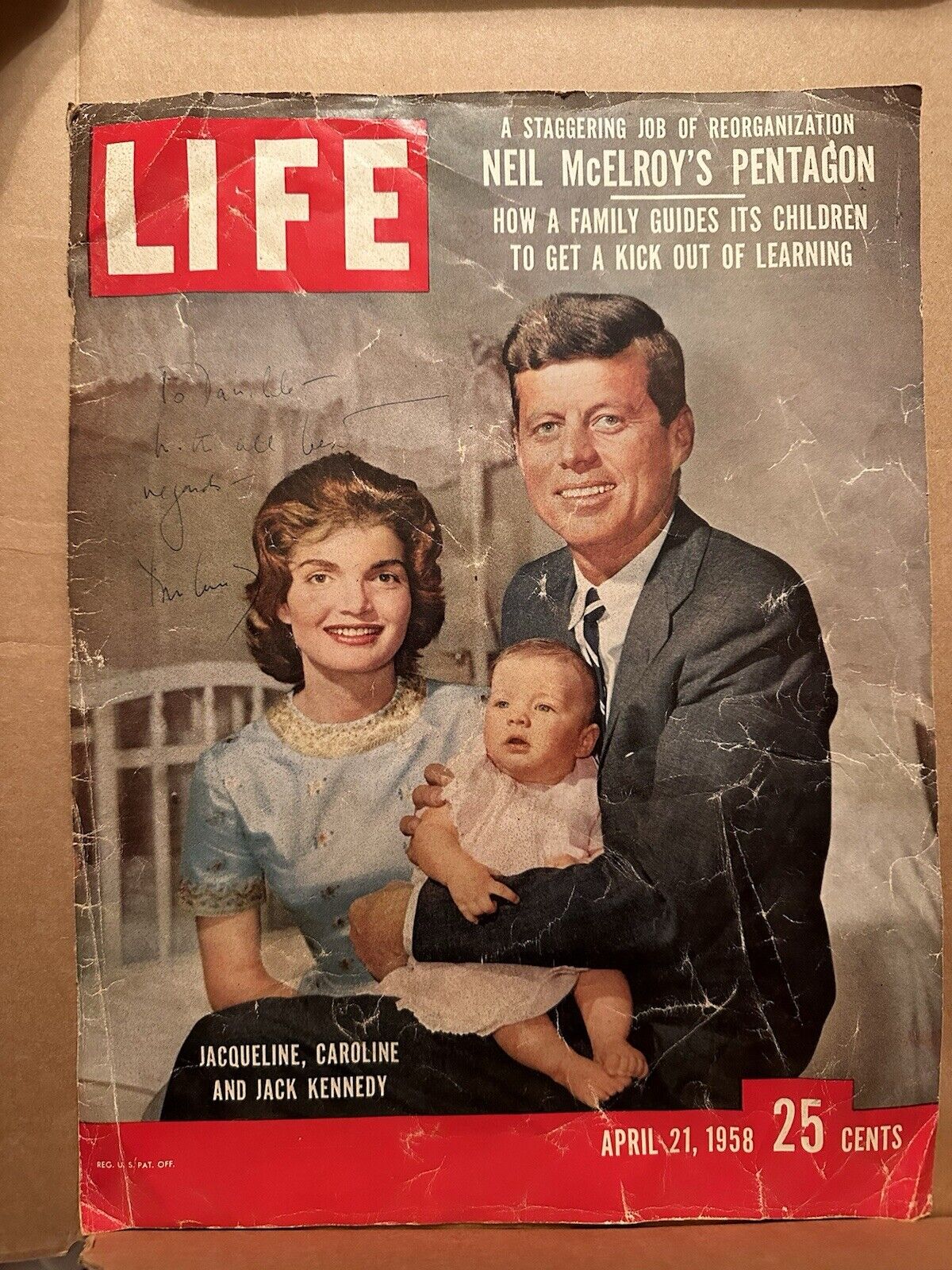 John F Kennedy Autograph On Time life Cover