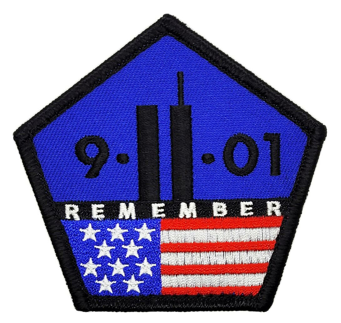 9/11 Remember Twin Towers Embroidered Patch [Hook Fastener -P14]