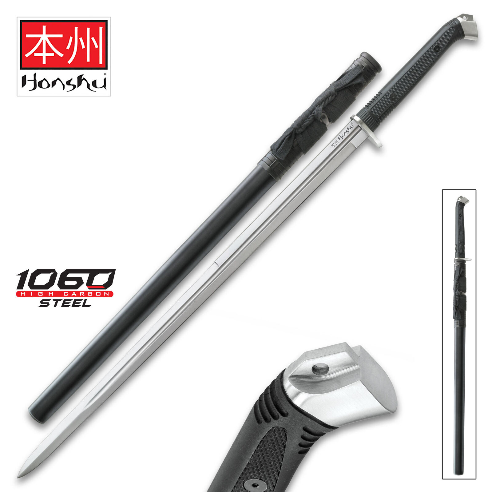 Full Tang Double Edge Katana Sword 1060 Carbon Steel Blade Samurai Battle Ready