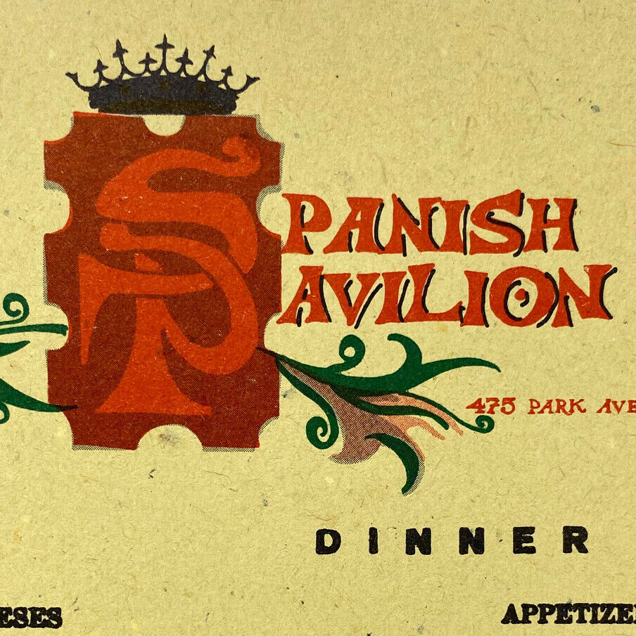 1968 The Spanish Pavilion Restaurant Menu New York City Manhattan Iberia Airline